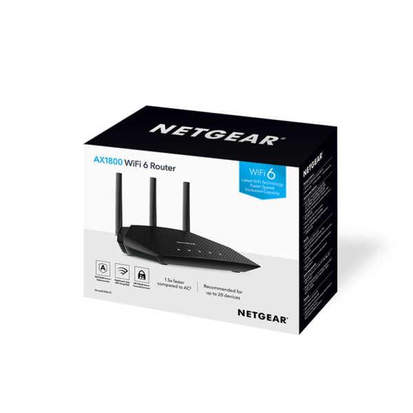Netgear 4-Stream WiFi 6 Router 1.8Gbps RAX10 5