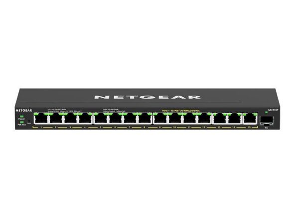 Netgear GS316PP SOHO 16-Port Gigabit PoE+ (183W) Unmanaged Switch with FlexPoE GS316EP 100AUS 1