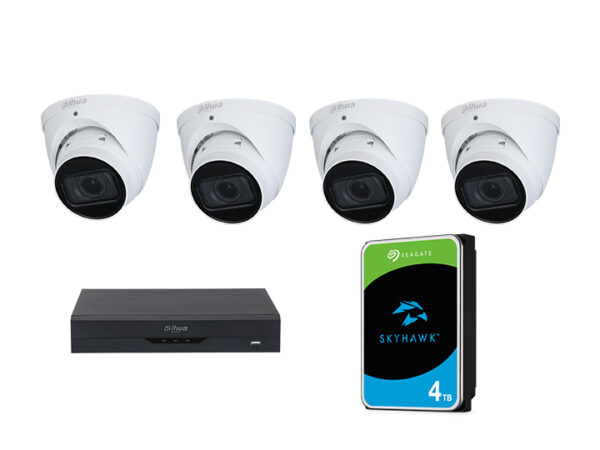 Dahua 4Ch 8MP Turret CCTV 4Tb Kit COMBINED PACKAGE 4