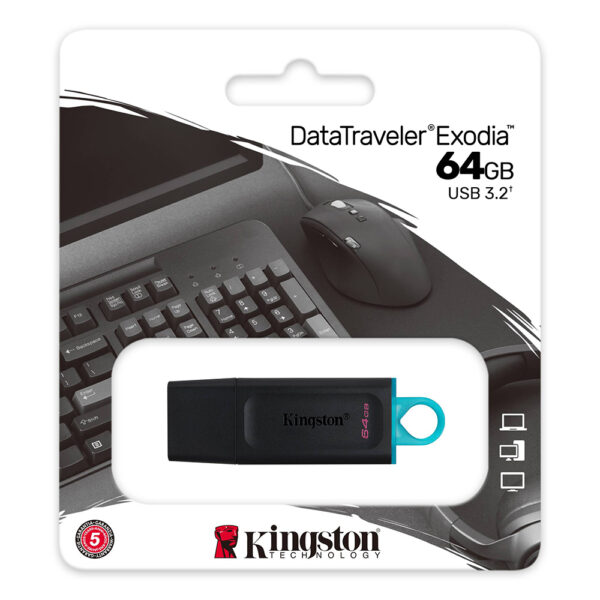 Kingston DataTraveler Exodia 64GB USB 3.2 Gen 1 Flash Drive DTX 64GB 3