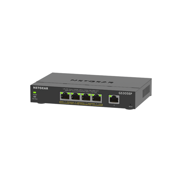 Netgear 5 Port SOHO Plus PoE+ Gigabit Ethernet Switch 63W GS305EP 1
