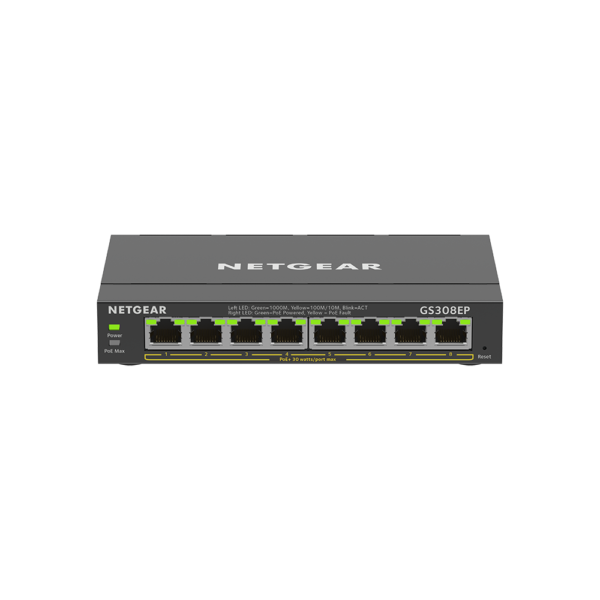 Netgear 8 SOHO Plus PoE+ Gigabit Ethernet Switch 63W GS308EP 100AUS 1